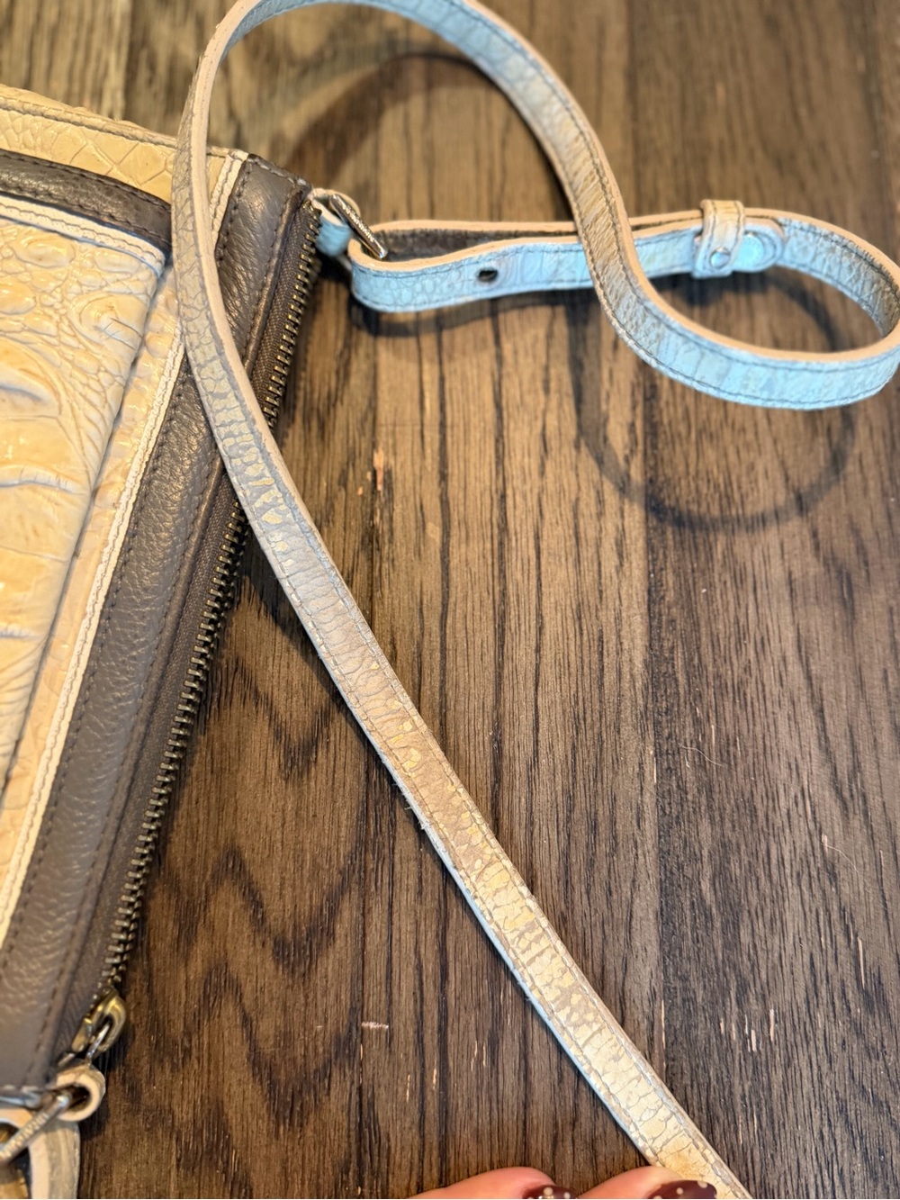 Brahmin Crocodile-Embossed Leather Crossbody Bag - Picture 3 of 6